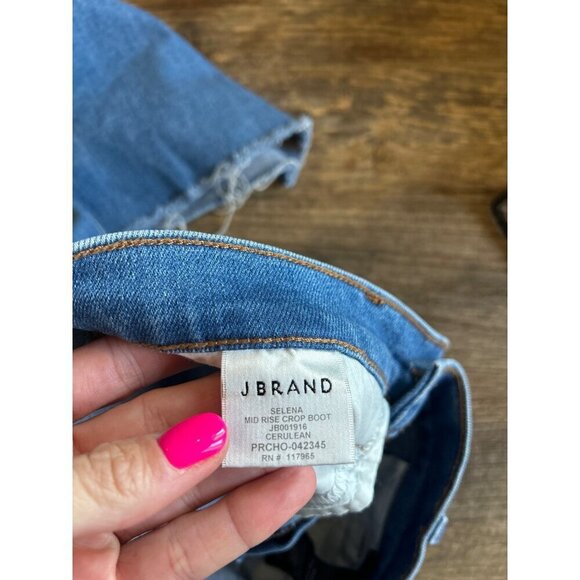 J Brand Selena Mid-Rise Crop Bootcut Jeans Cerulean Womens Size 26 - Picture 9 of 10